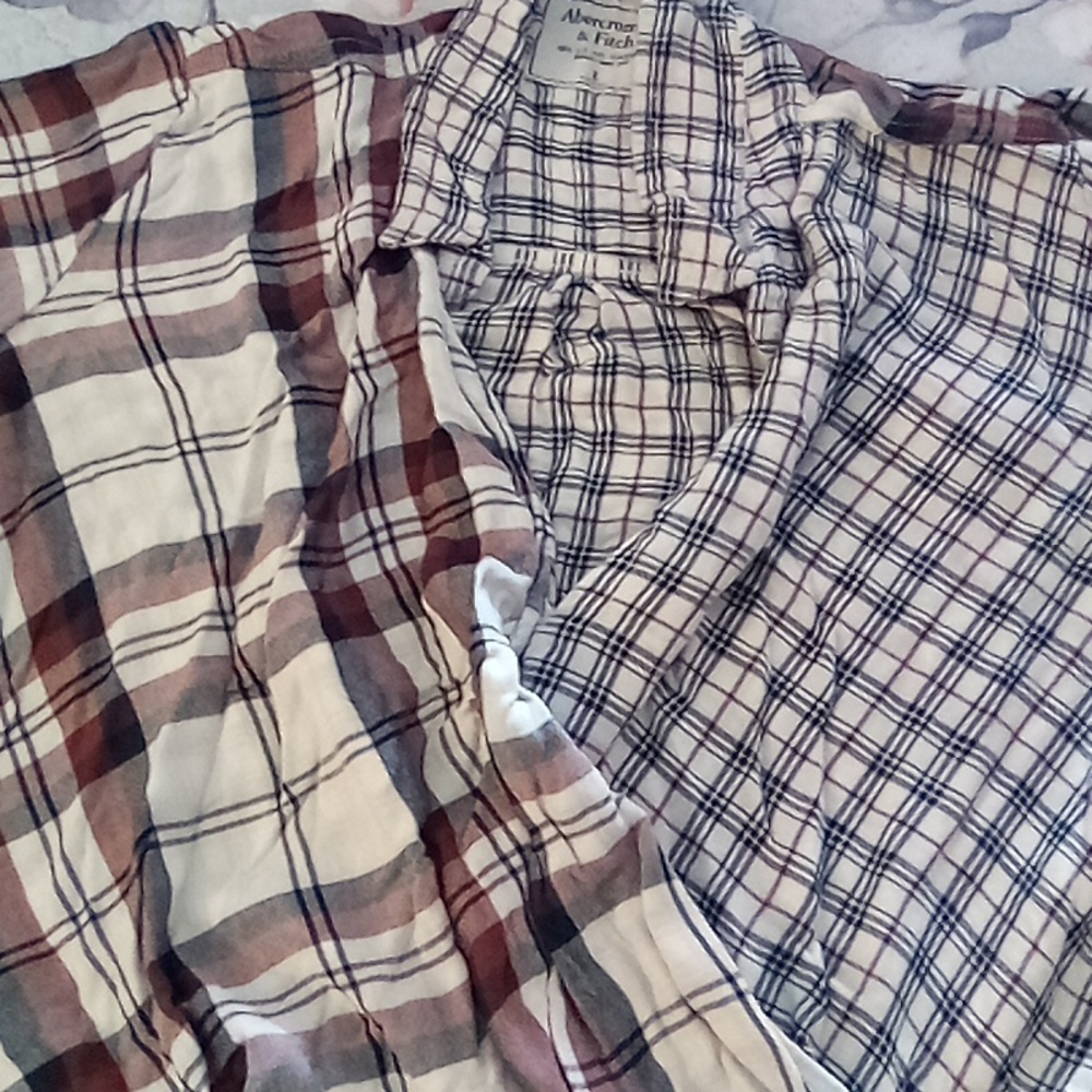 Abercrombie & Fitch Plaid Blouse - Cream and Black - Picture 6 of 6